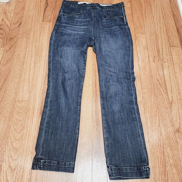 Pilcro and the Letterpress Dark Wash Side Zip High Rise Legging Jeans Size 27 - Picture 1 of 9
